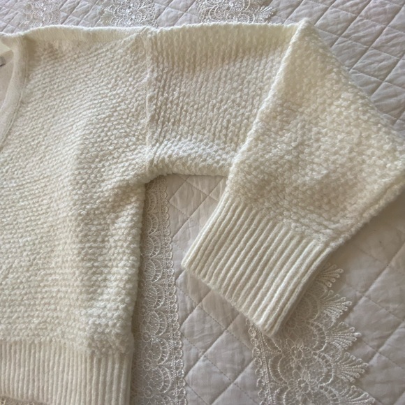 Hooked❤️Up Boxy Cream Cardigan Sweater Cozy Coastal Grandma Size Large - Picture 9 of 12